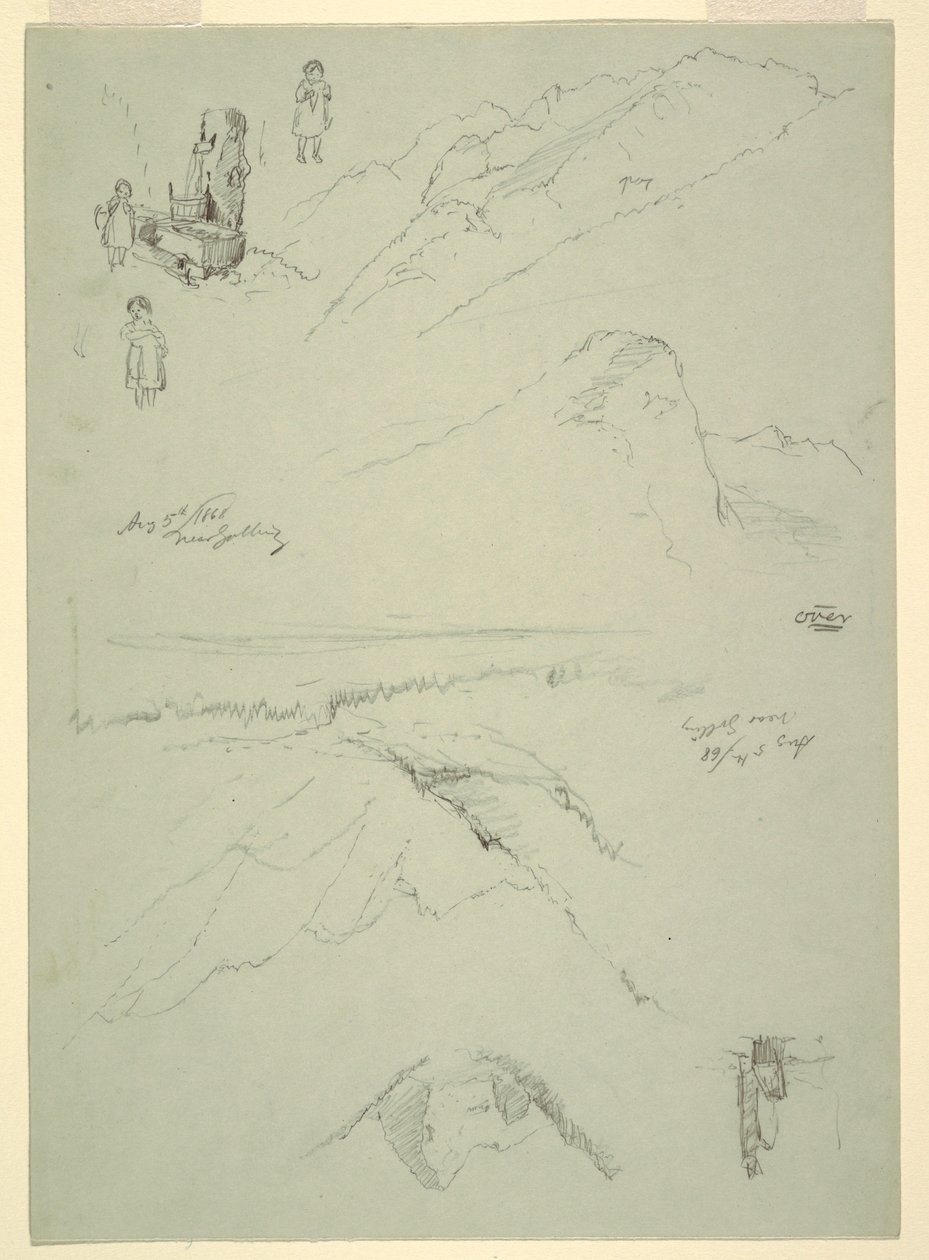 Tegning, fra "nær Golling", Østrig, 5. august 1868 af Frederic Edwin Church