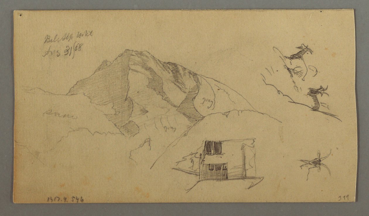 Tegning, Glacier, 21. august 1868 af Frederic Edwin Church