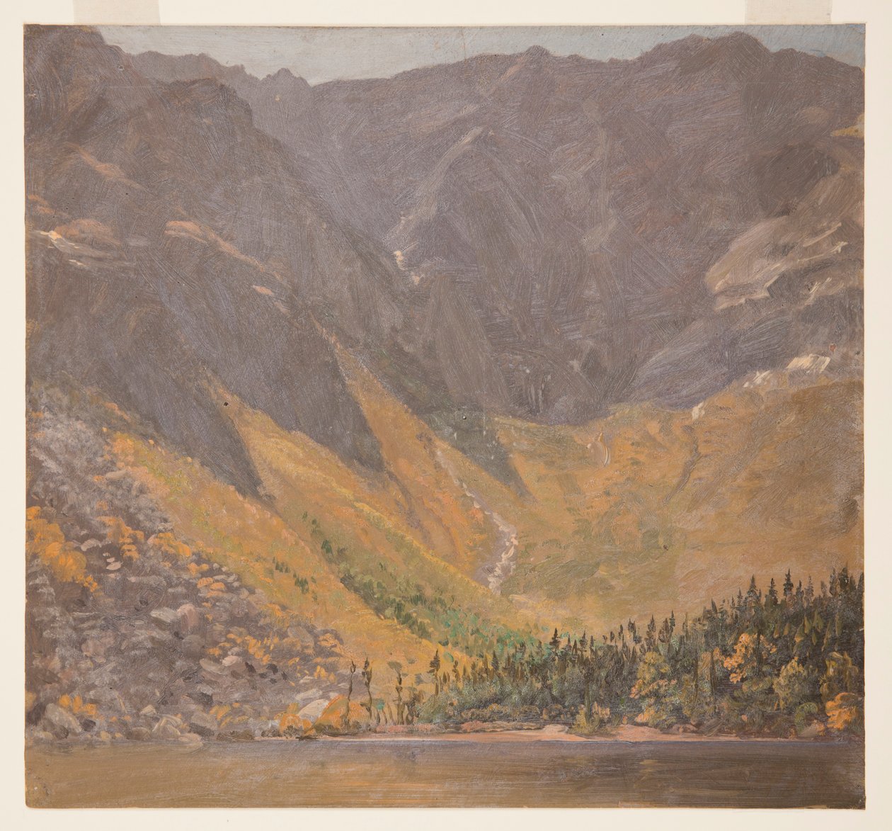Tegning, Great Basin, Mount Katahdin, Maine, før 1878 af Frederic Edwin Church
