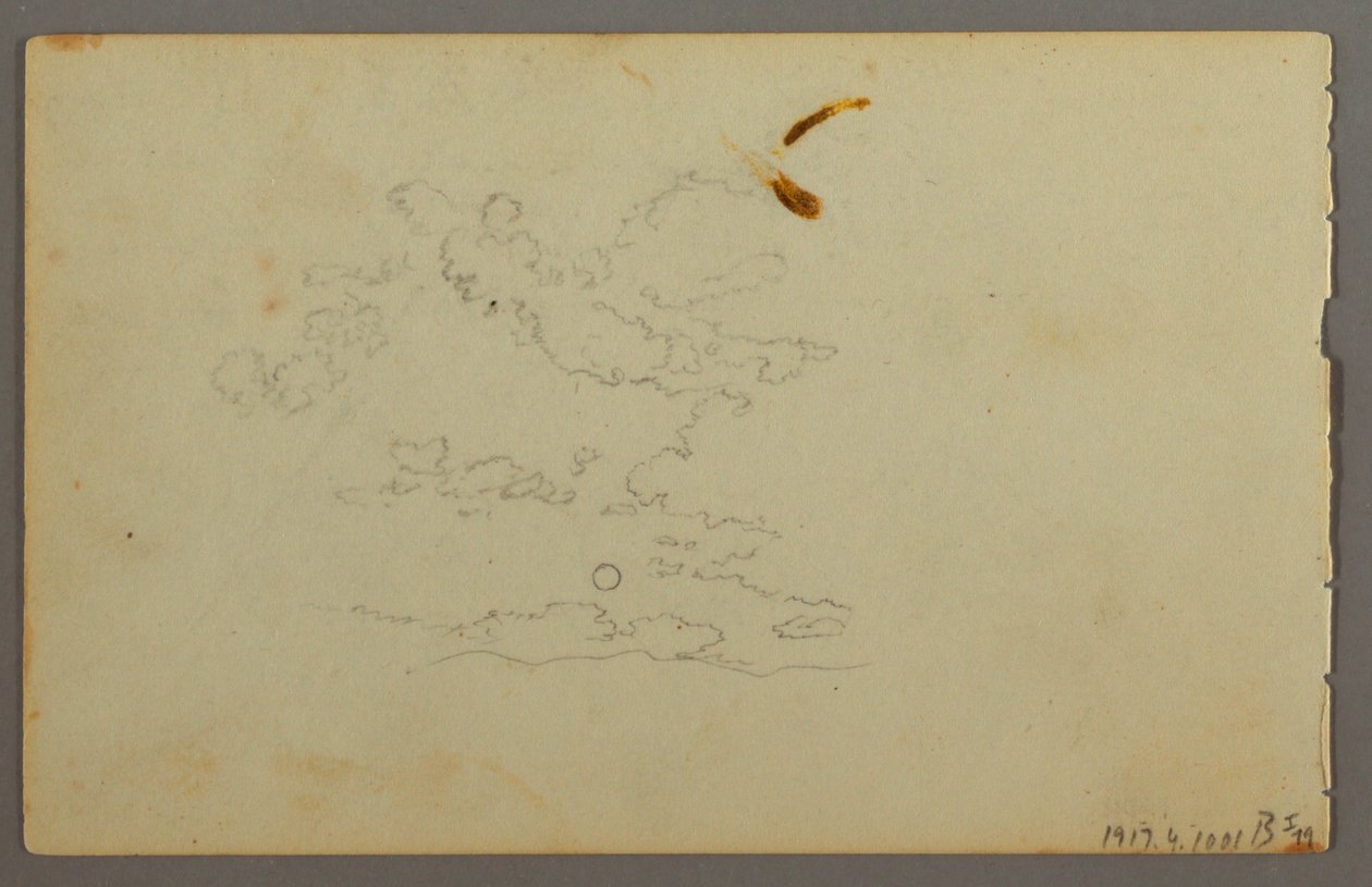 Tegning, Hill Range, muligvis 1844 af Frederic Edwin Church