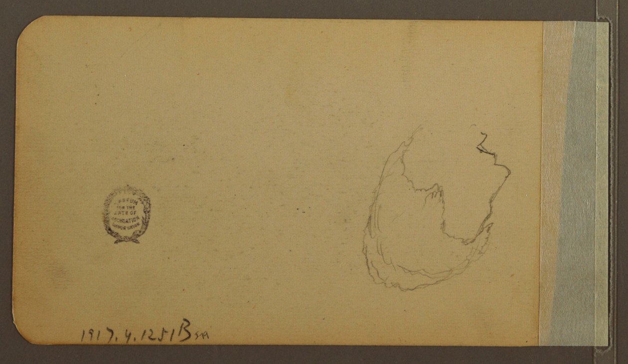 Tegning, Bakker; Bagside: Hoved, 1889 af Frederic Edwin Church