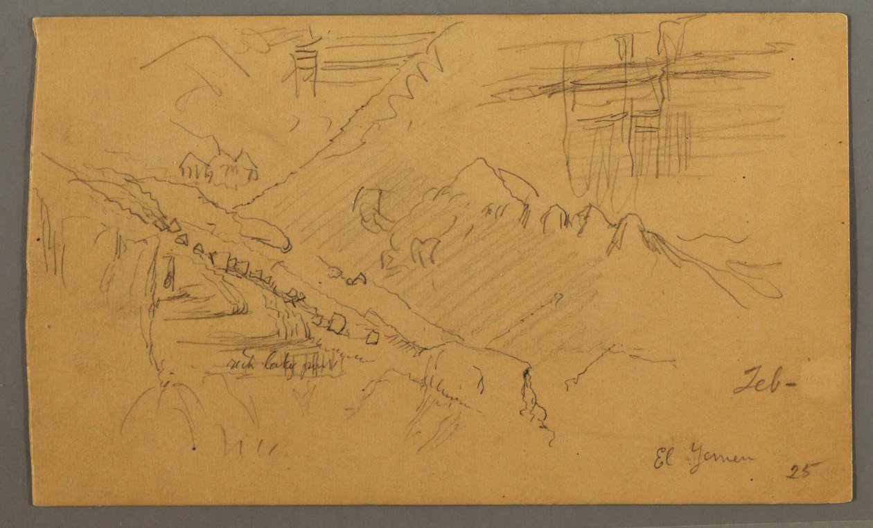 Tegning, Hillside, februar 1869  af Frederic Edwin Church