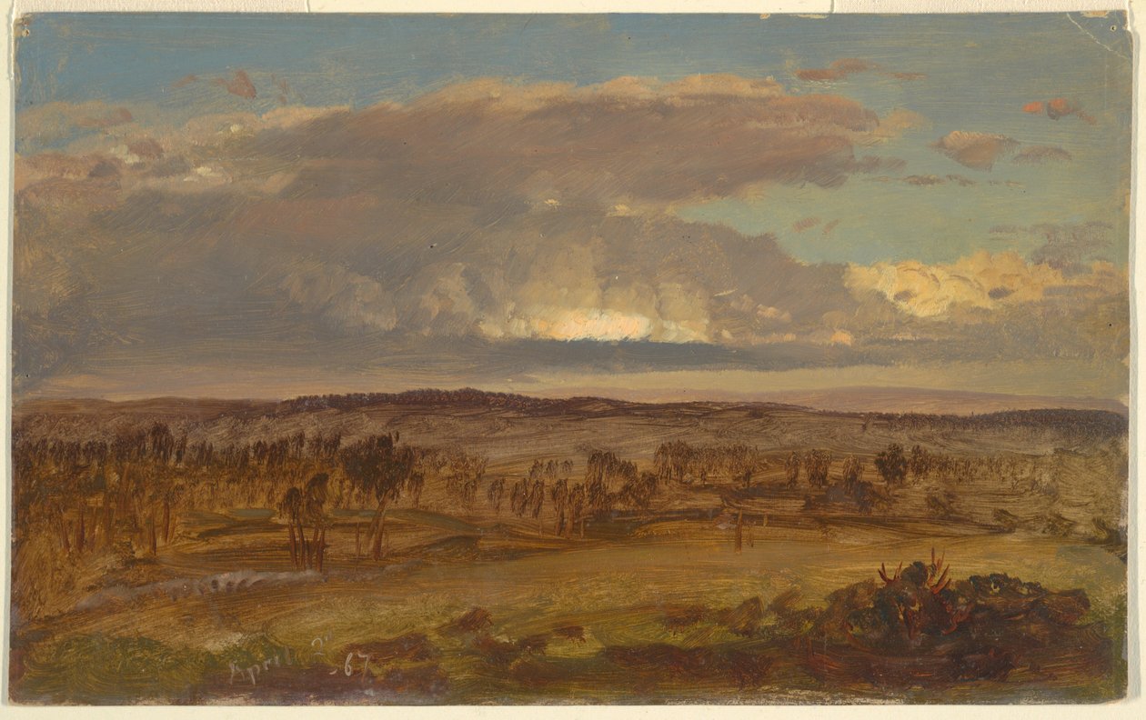 Tegning, Hudson Valley, april 1867 af Frederic Edwin Church