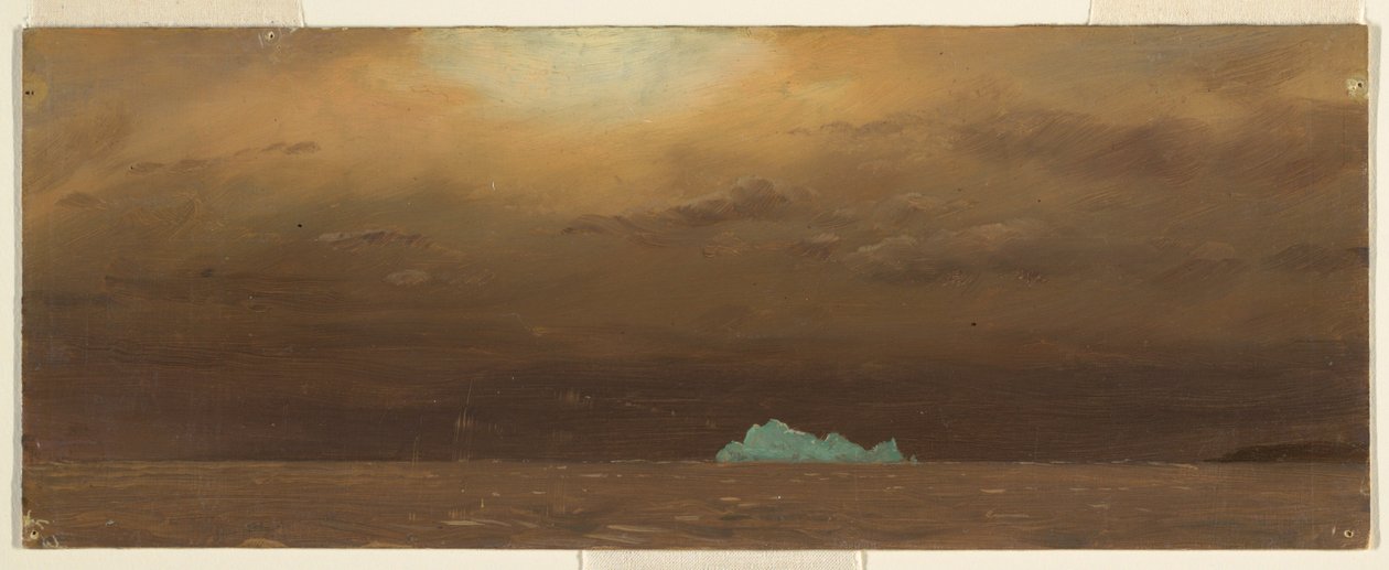 Tegning, isbjerg, Newfoundland, 1859 af Frederic Edwin Church