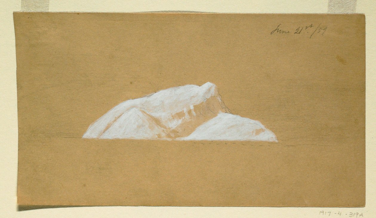 Tegning, Iceberg, Newfoundland, 21. juni 1859 af Frederic Edwin Church