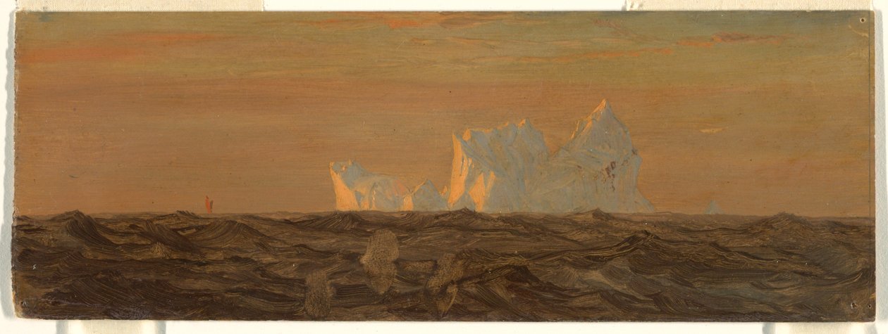 Tegning, Isbjerge, juni eller juli 1859 af Frederic Edwin Church