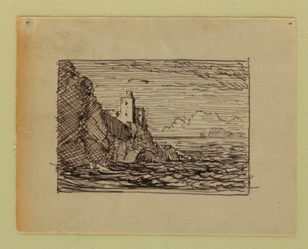 Tegning, Imaginært landskab, ca. 1850 af Frederic Edwin Church