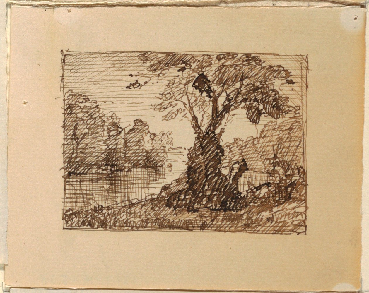 Tegning, Imaginært flodlandskab, ca. 1870-73 af Frederic Edwin Church