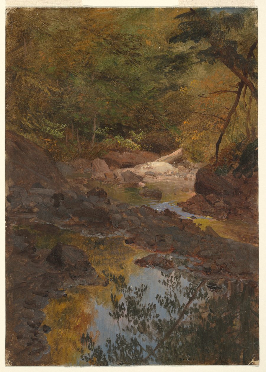 Tegning, I skovene i New England, 1855-65 af Frederic Edwin Church