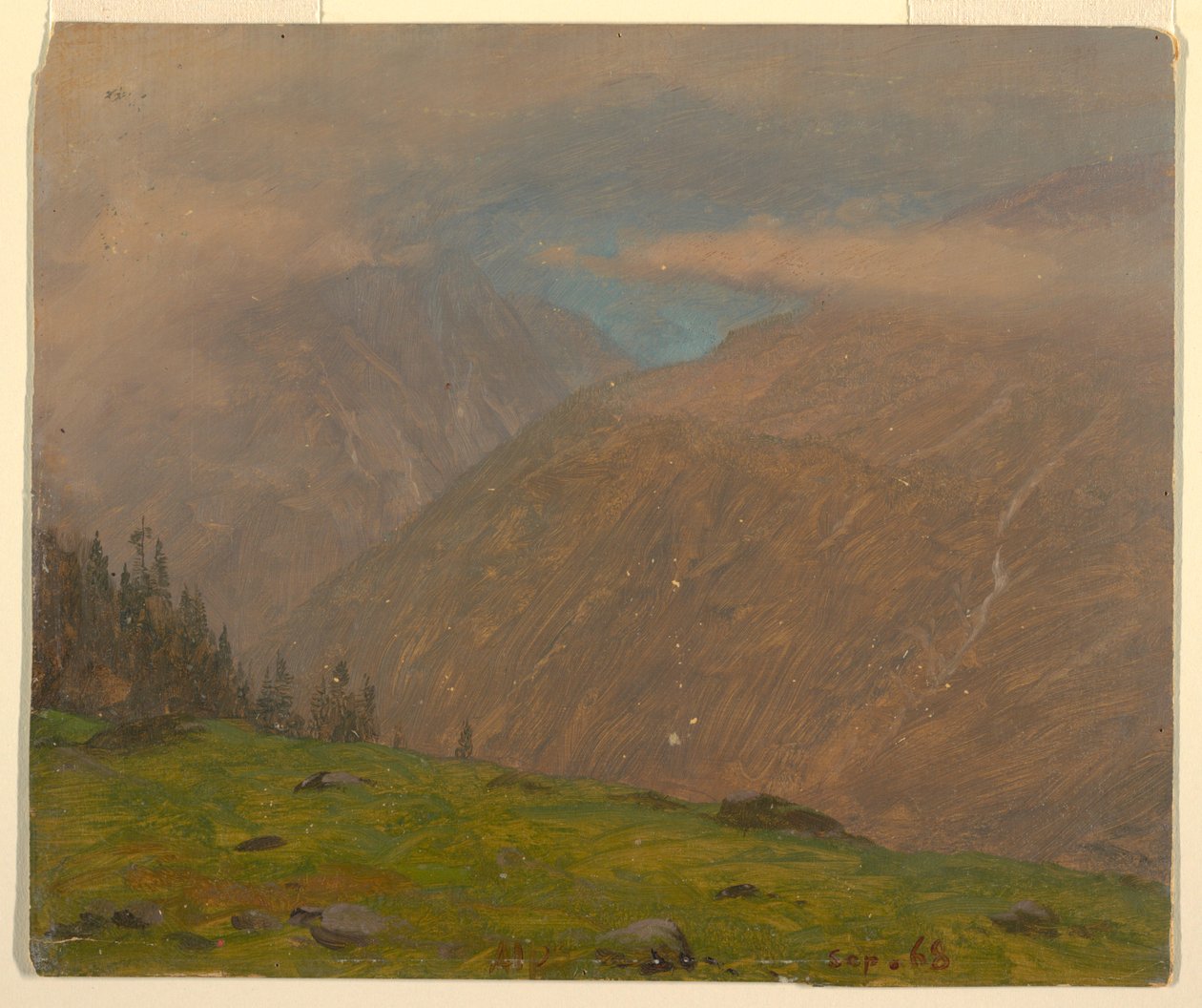 Tegning, de italienske alper, september 1868 af Frederic Edwin Church