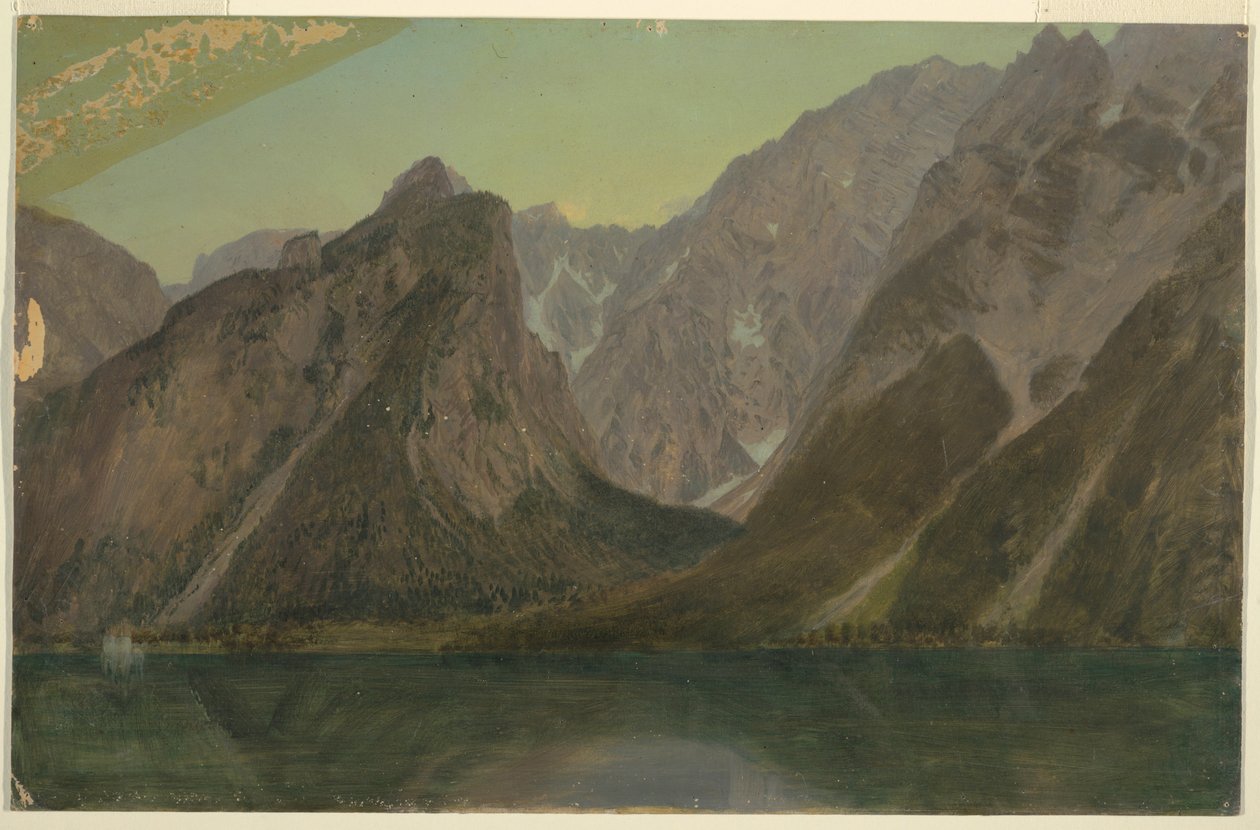 Tegning, Koenigseee, nær Berchtesgadan, Bayern, 1868 af Frederic Edwin Church