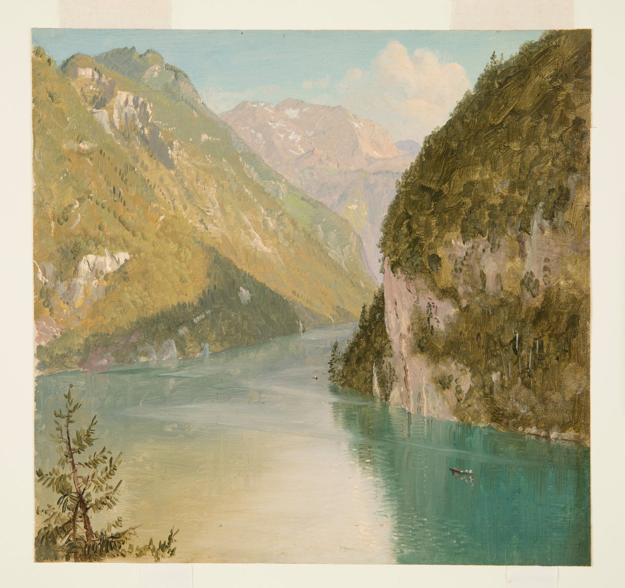 Tegning, Königssee, Bayern, juli 1868 af Frederic Edwin Church