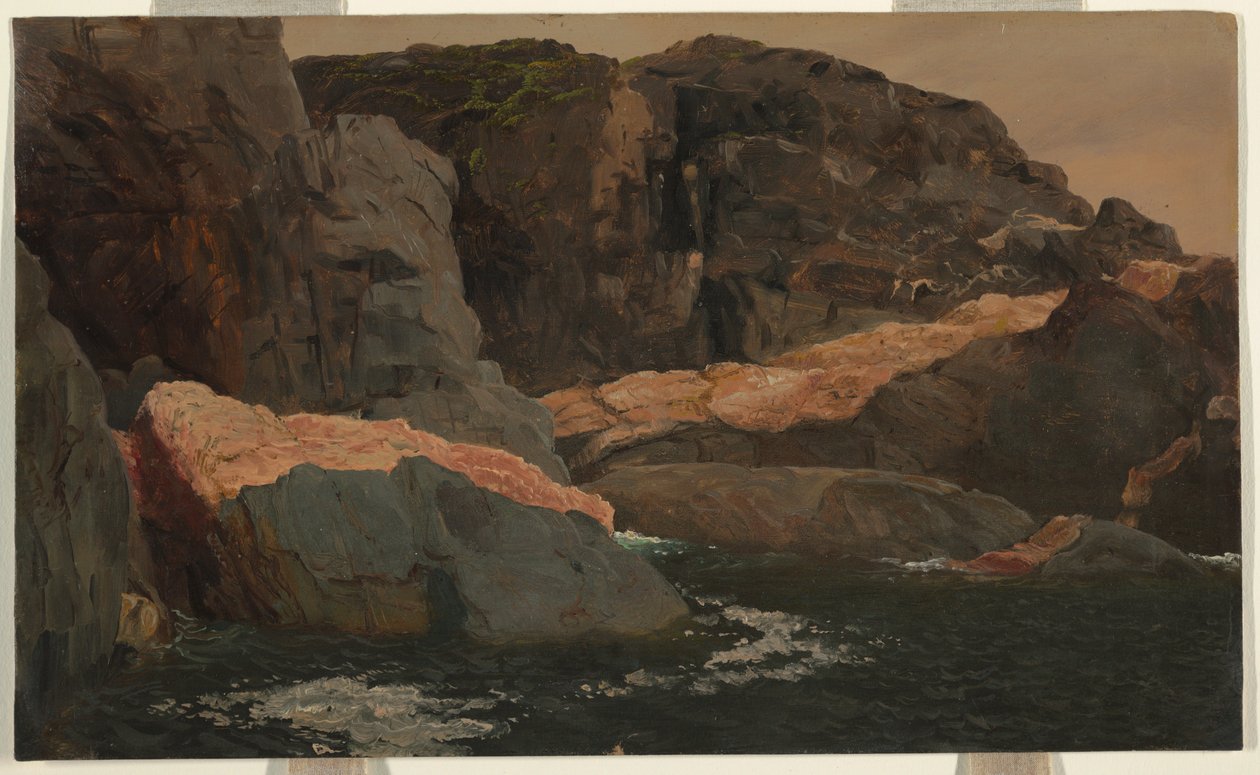 Tegning, Laborador, Big Island, Battle Harbor, 1859 af Frederic Edwin Church