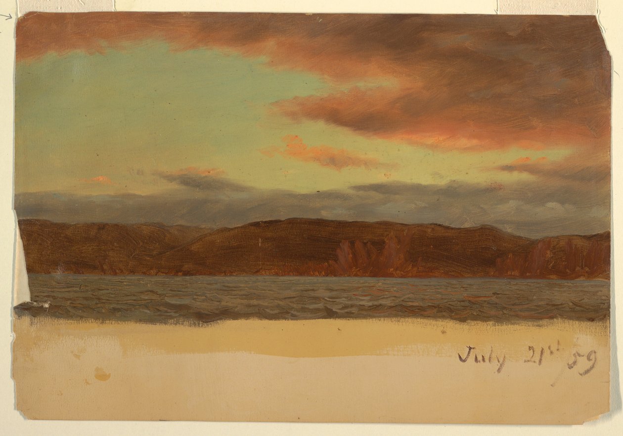 Tegning, Laborador eller Newfoundlands kyst, juli 1859 af Frederic Edwin Church