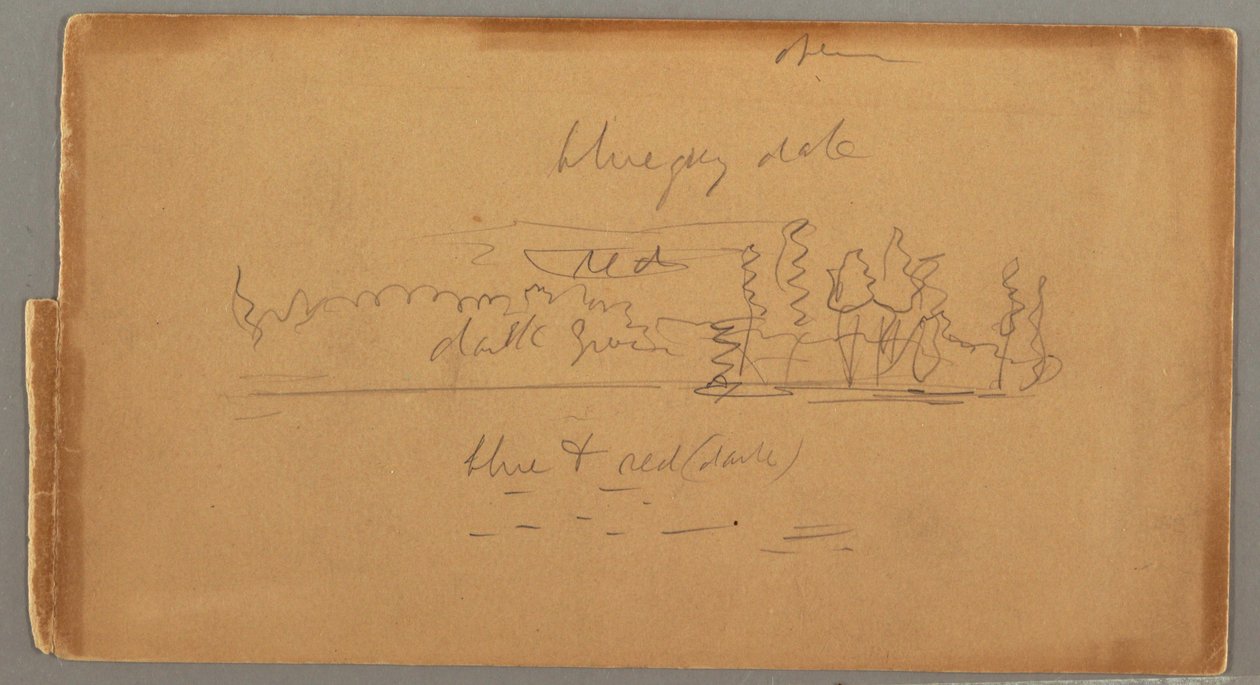 Tegning, Sø og bred, muligvis 1876 af Frederic Edwin Church