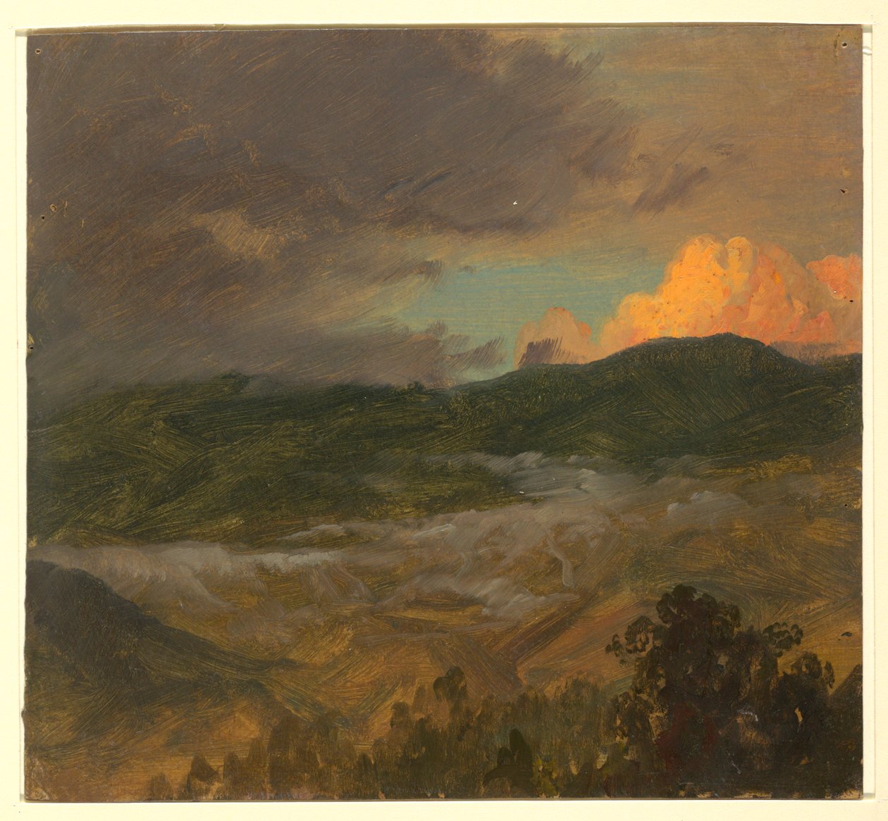 Tegning, landskab, 1865 af Frederic Edwin Church