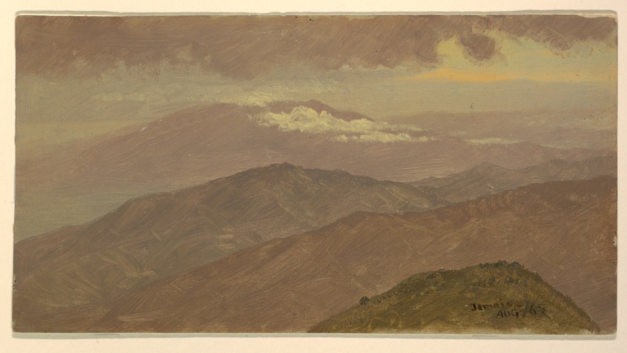Tegning, landskab, august 1865 af Frederic Edwin Church