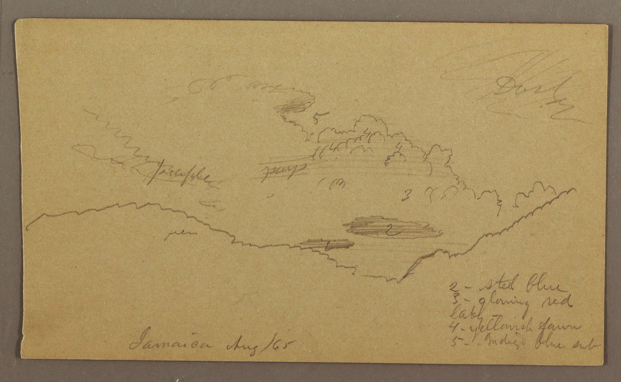 Tegning, landskab, maj-august 1865 af Frederic Edwin Church