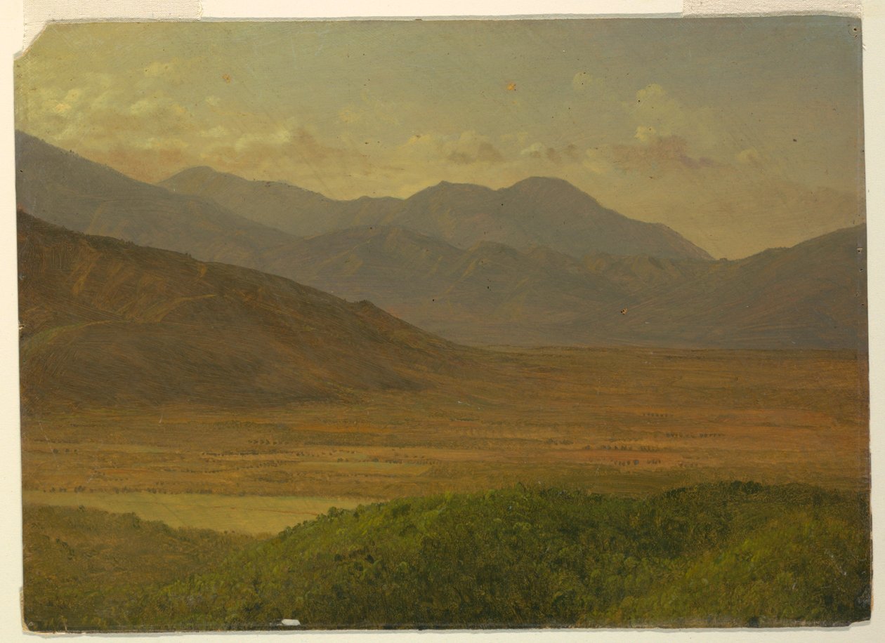 Tegning, landskab, maj 1865 af Frederic Edwin Church