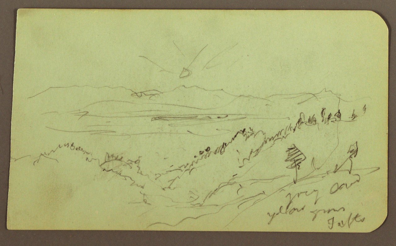 Tegning, landskab; bagside: Figur, landskab, 1883 af Frederic Edwin Church