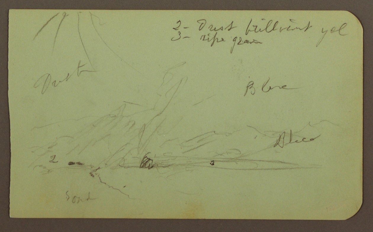 Tegning, landskab; bagside: Bjergside, 1883 af Frederic Edwin Church