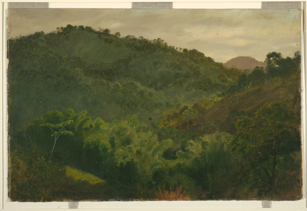 Tegning, Landskab fra Jamaica, Vestindien, 1865 af Frederic Edwin Church