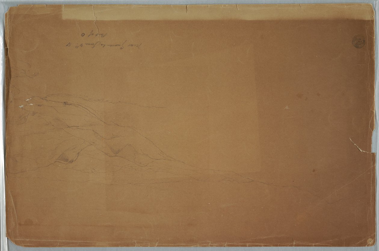 Tegning, landskab nær Guaranda, Ecuador, 4. juni 1857 af Frederic Edwin Church