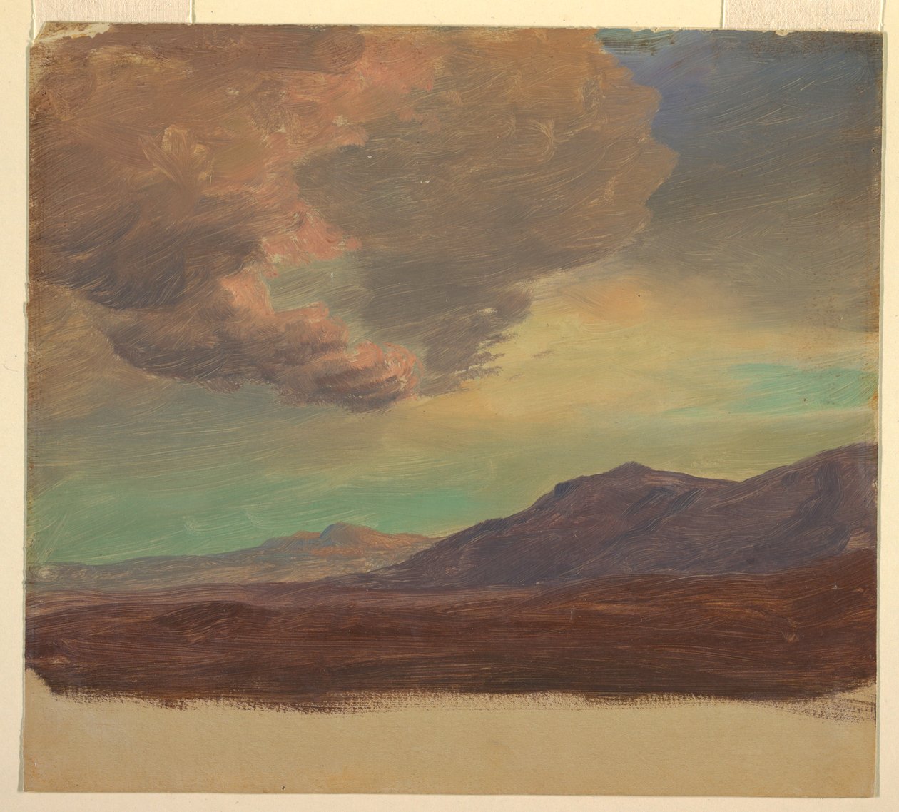 Tegning, Landskab, nær Palæstina eller Syrien, 1868 af Frederic Edwin Church