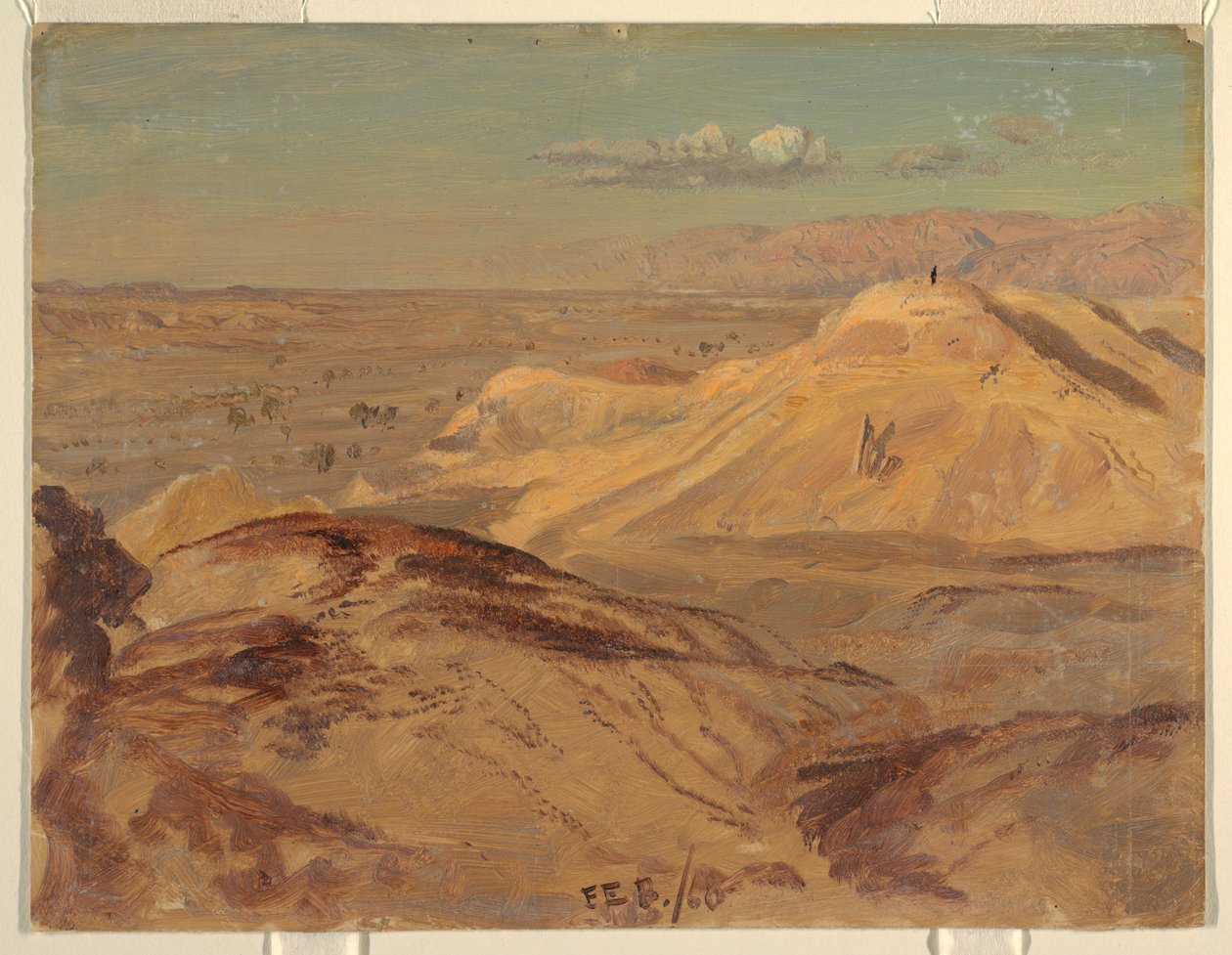 Tegning, Landskab nær Petra, februar 1868 af Frederic Edwin Church