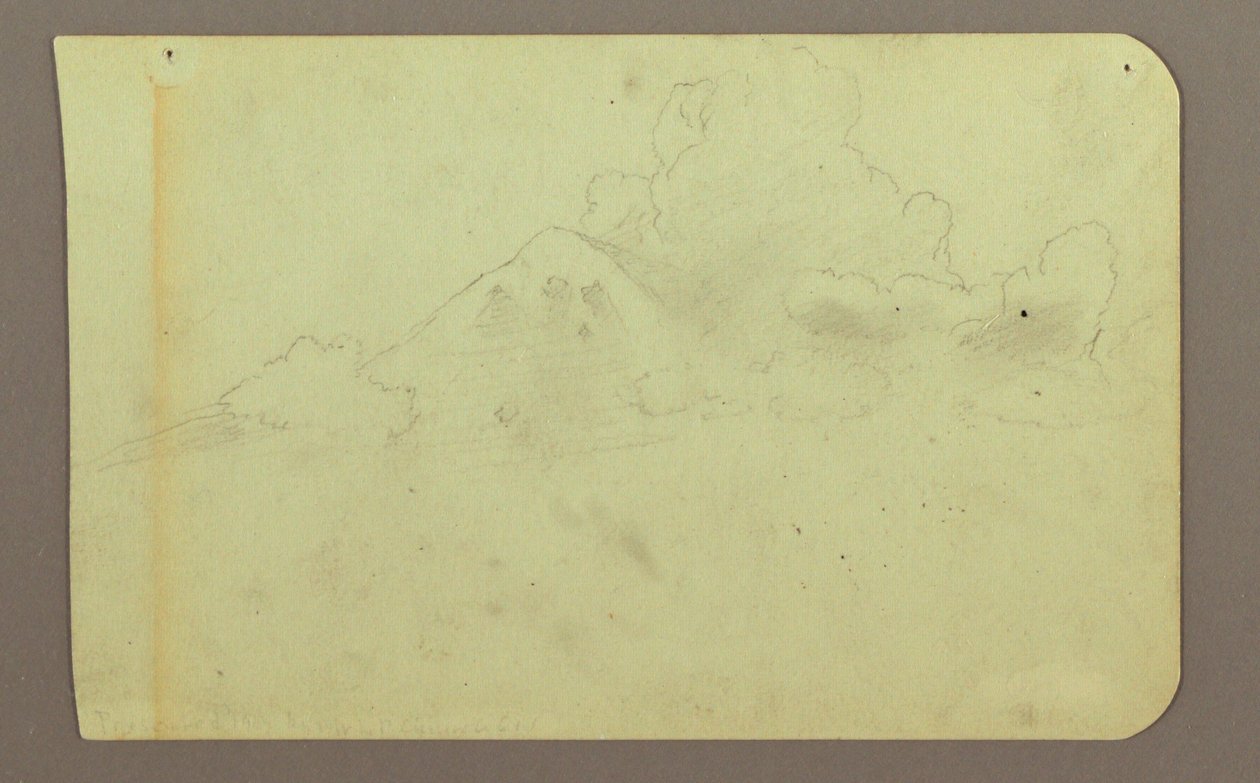 Tegning, Landskab med skyer; bagside: Bjerg, 1883 af Frederic Edwin Church