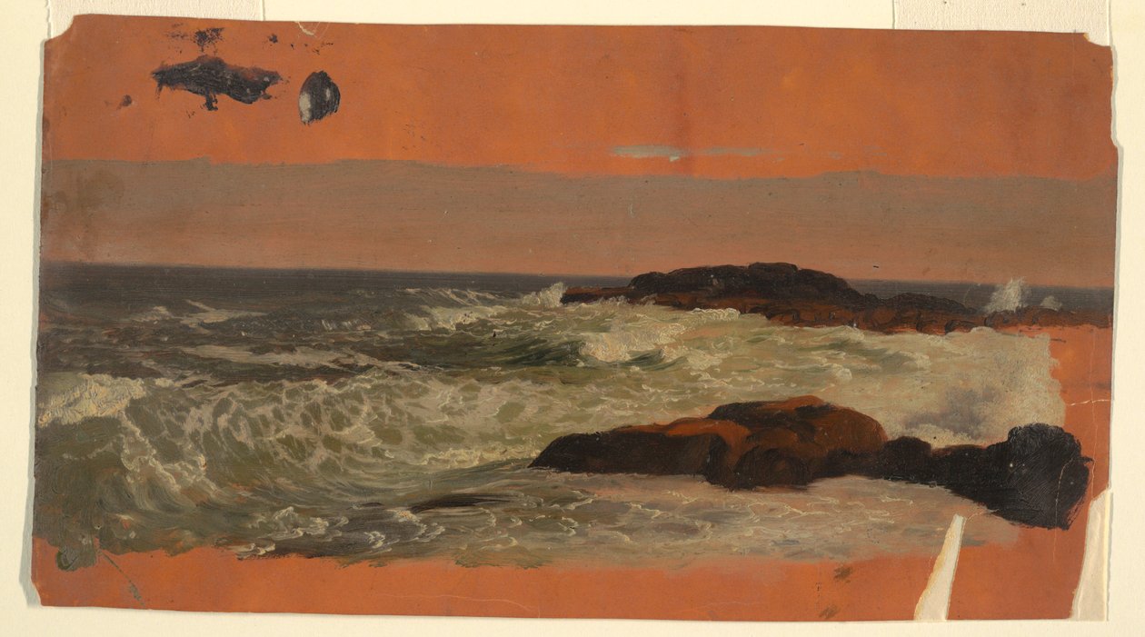 Tegning, Maines kyst, brænding, ca. 1850 af Frederic Edwin Church