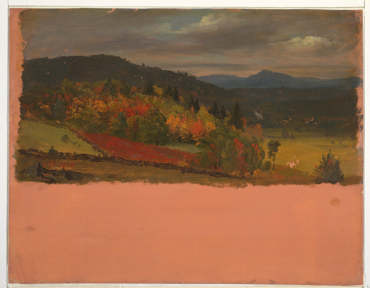 Tegning, Maine eller Stockbridge, Mass. udsigt, september 1848 af Frederic Edwin Church
