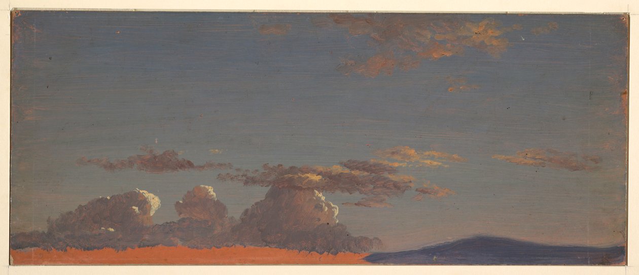 Tegning, Maine  himmelstudie, ca. 1868-69 af Frederic Edwin Church