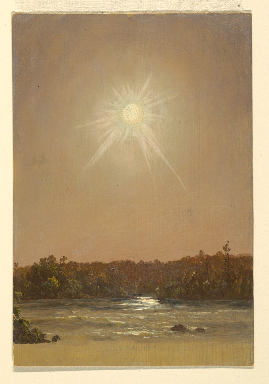 Tegning, Maine , solnedgang, 1855-65 af Frederic Edwin Church