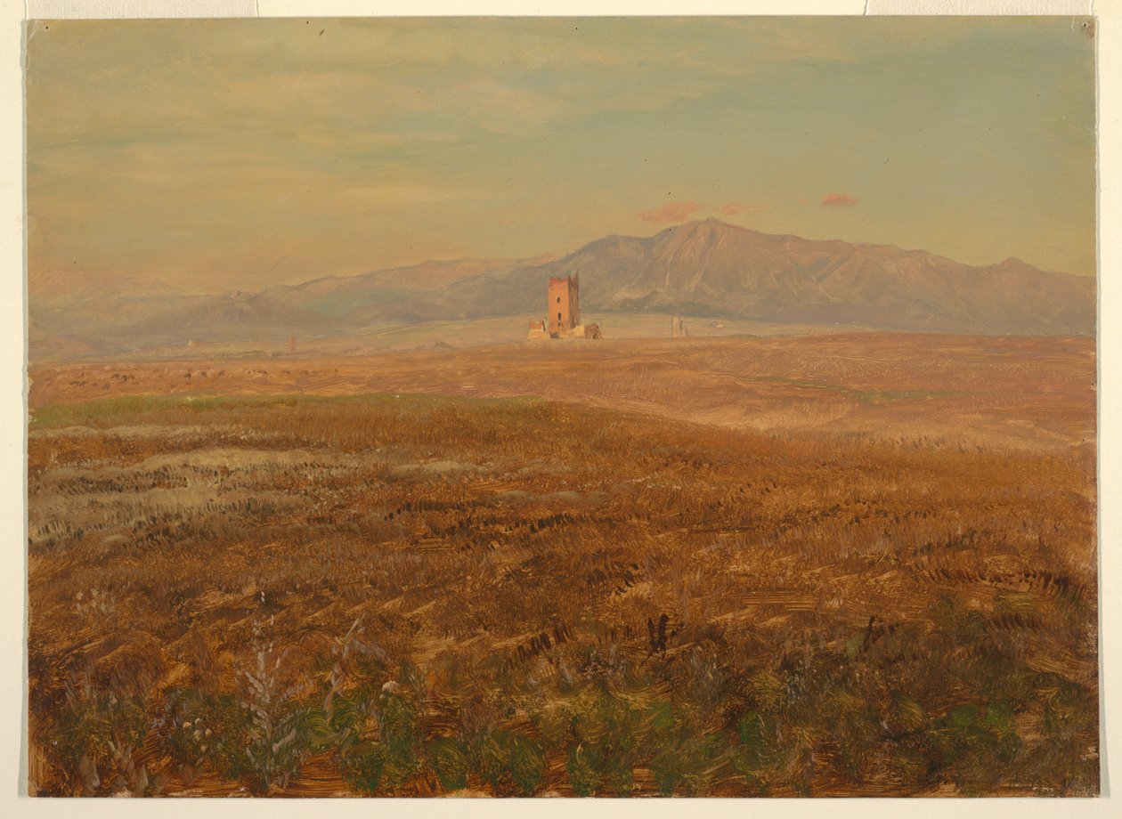 Tegning, mexicansk landskab, april 1869 af Frederic Edwin Church