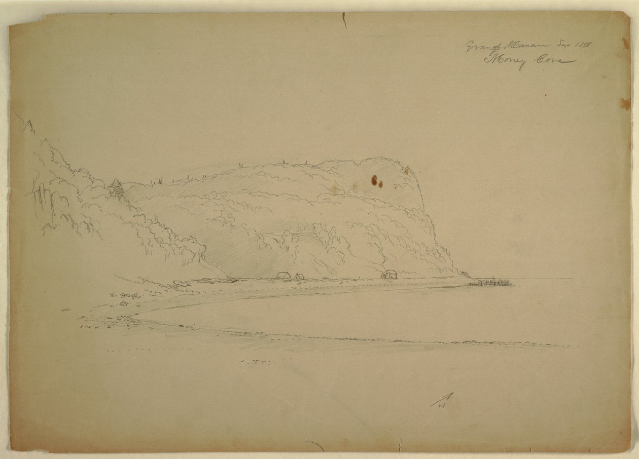Tegning, "Abehulen", 1851 af Frederic Edwin Church