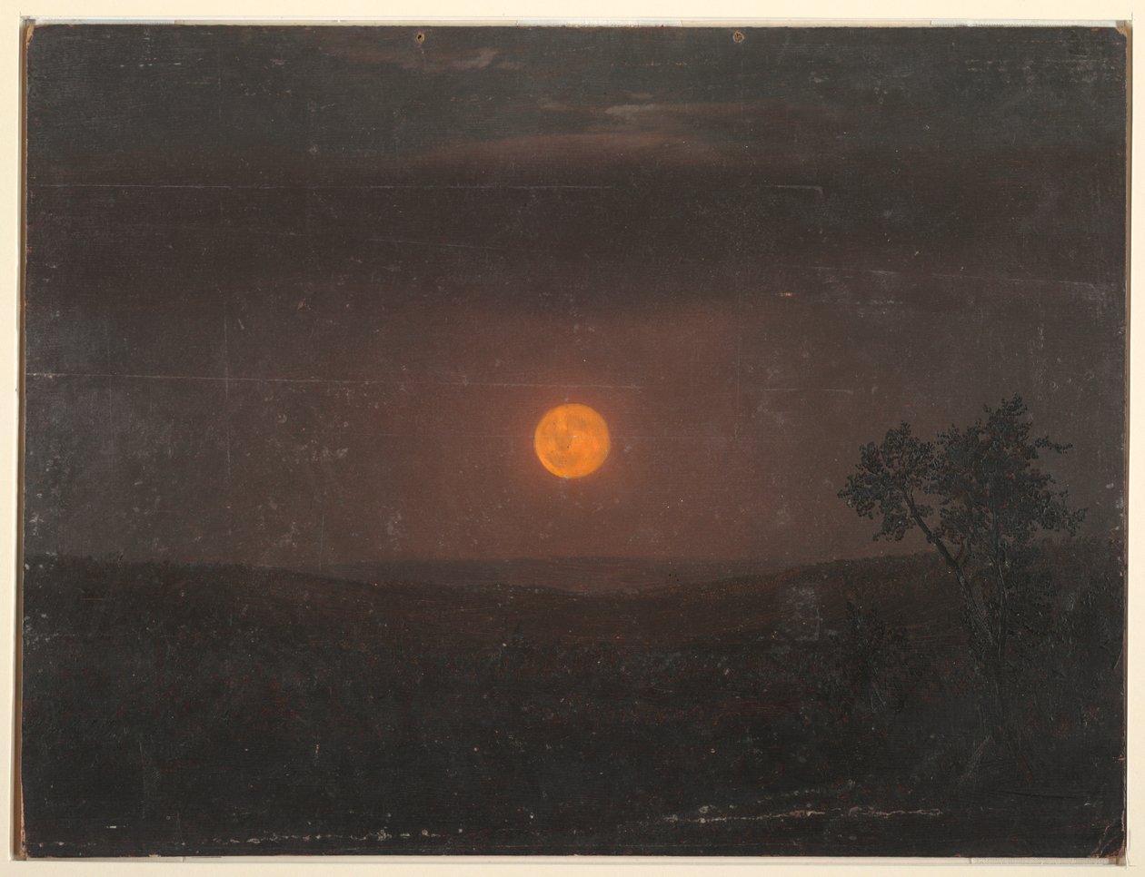 Tegning, Måneskin, Churchs gård, ca. 1865 af Frederic Edwin Church
