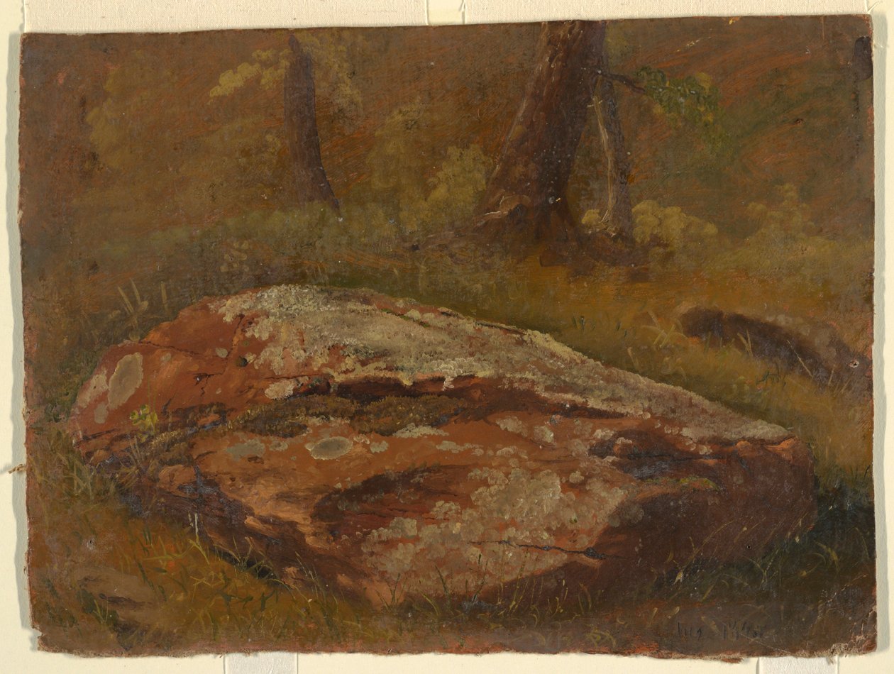 Tegning, Mossy Rock, august 1845 af Frederic Edwin Church