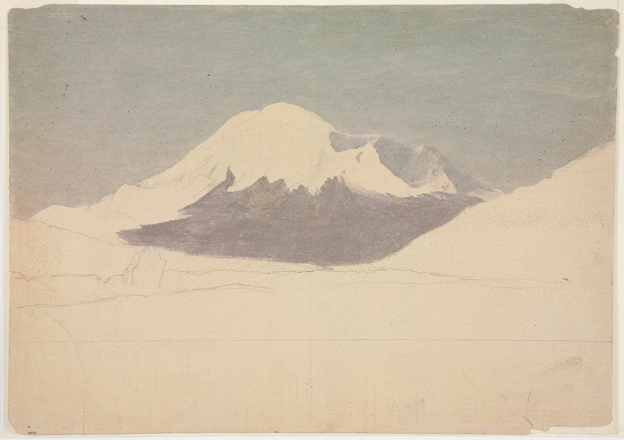 Tegning, Chimborazo-bjerget, Ecuador, juli 1857 af Frederic Edwin Church