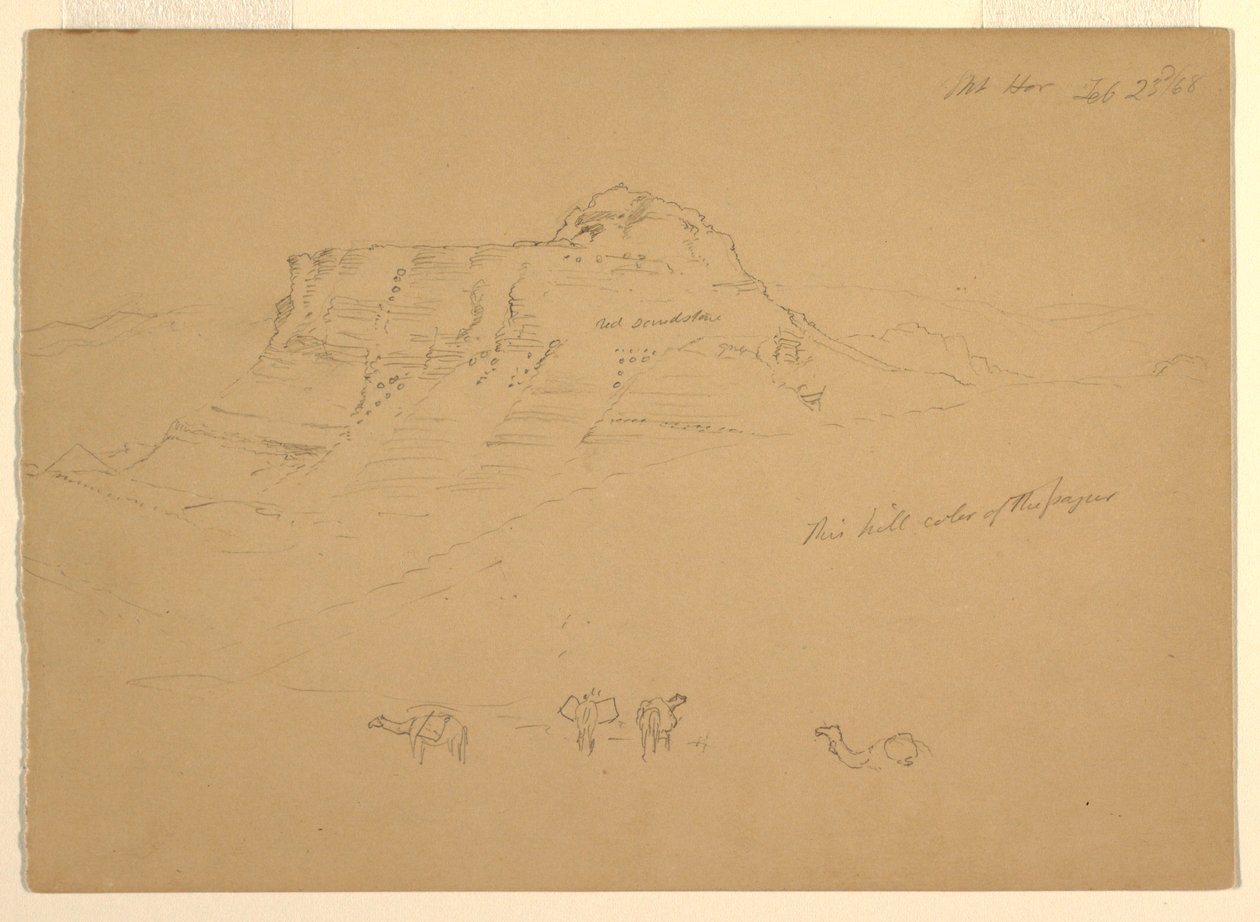 Tegning, Mount Hor, 23. februar 1868 af Frederic Edwin Church