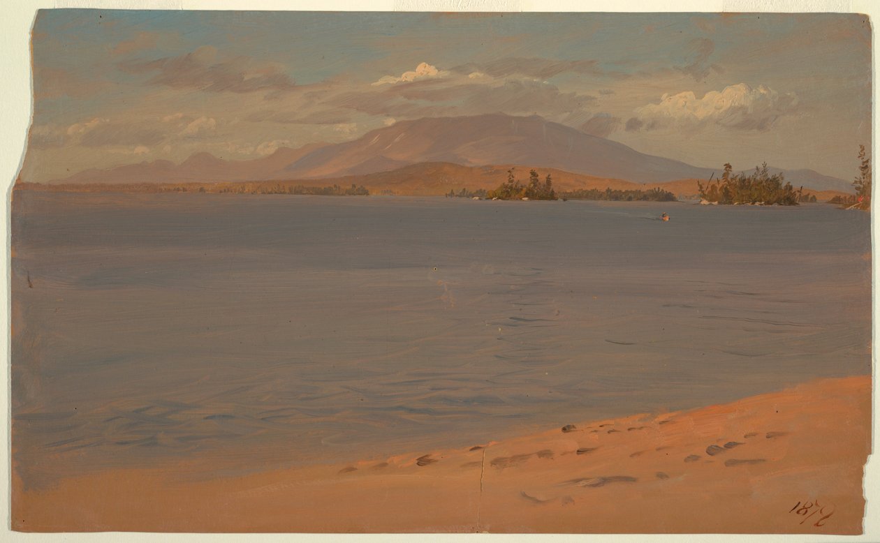 Tegning, Mount Katahdin fra Lake Millinocket, 1878 af Frederic Edwin Church