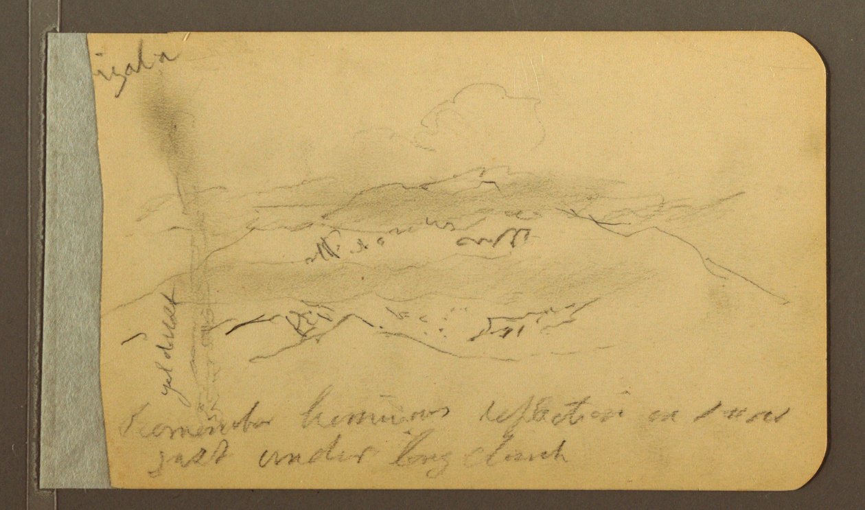 Tegning, bjergflanke, 1889 af Frederic Edwin Church