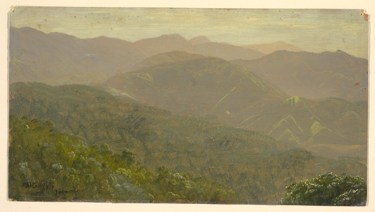 Tegning, bjerglandskab, august 1865 af Frederic Edwin Church