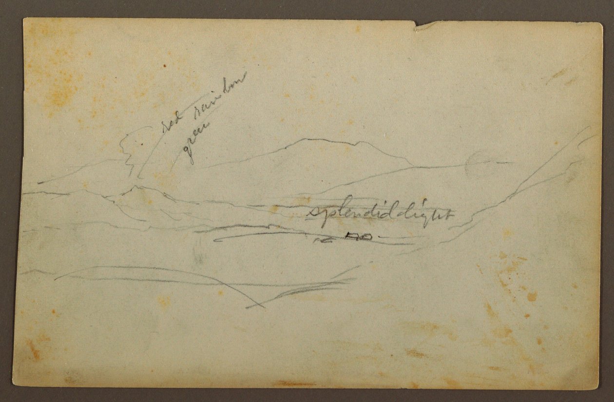 Tegning, bjerglandskab, Colombia eller Ecuador, 1853 af Frederic Edwin Church