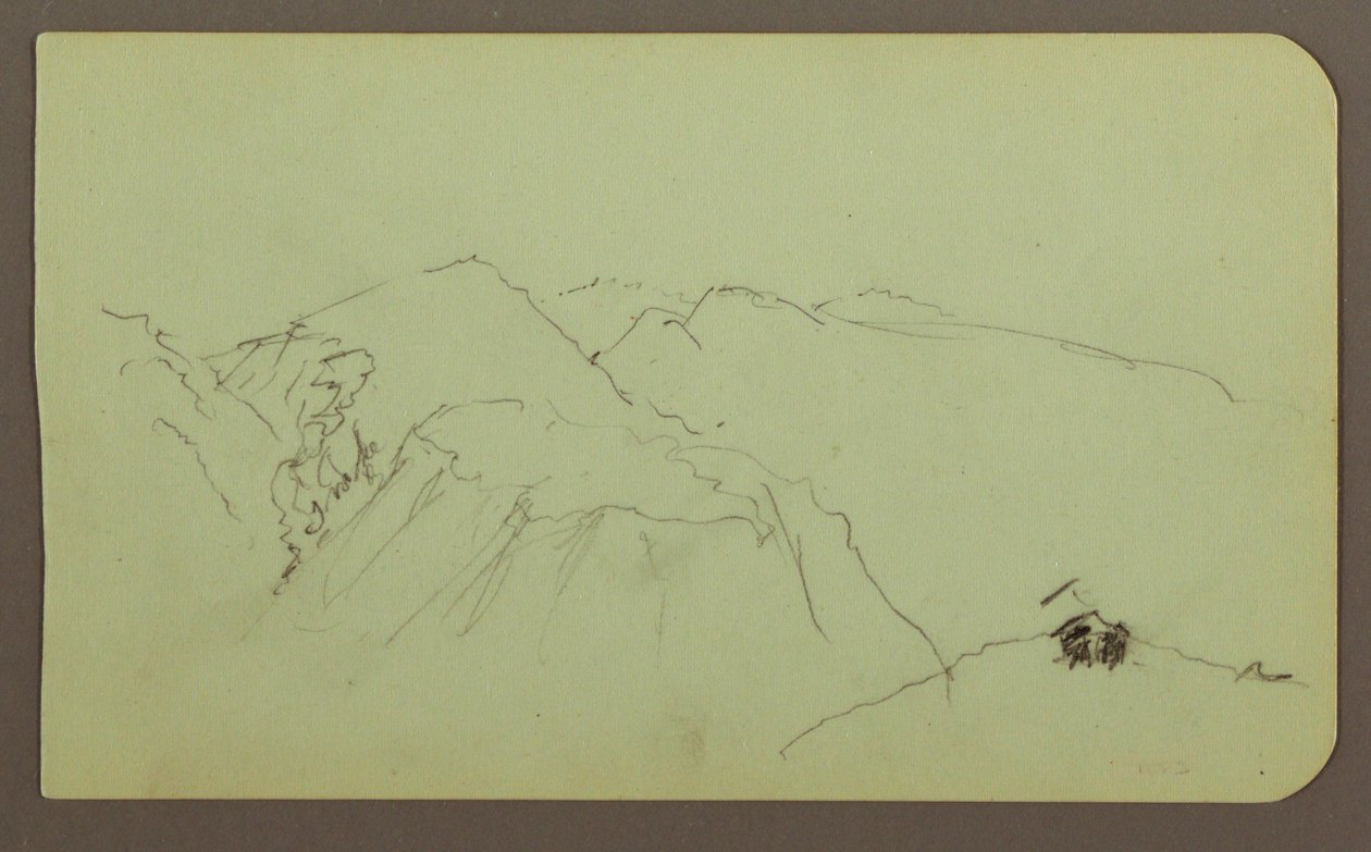 Tegning, bjerglandskab; bagside: landskab, 1883 af Frederic Edwin Church