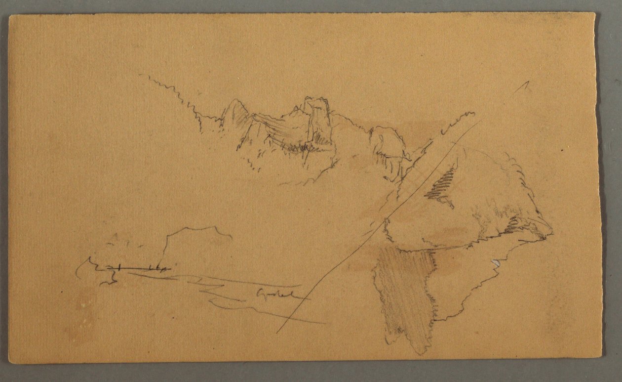 Tegning, Bjergtoppe, 1868 af Frederic Edwin Church