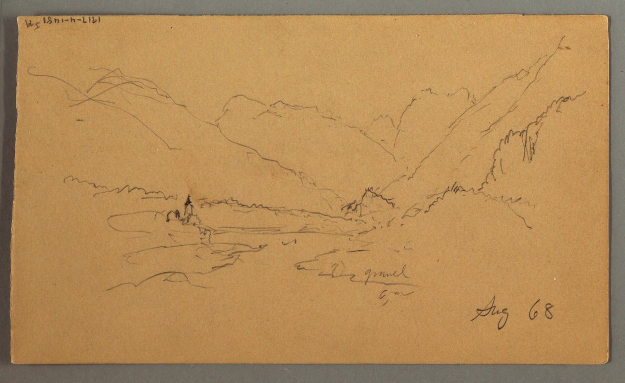Tegning, Bjergtoppe, 1868 af Frederic Edwin Church