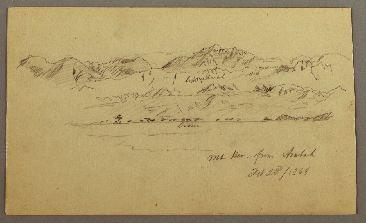 Tegning, Mountain Peaks, 22. februar 1868 af Frederic Edwin Church