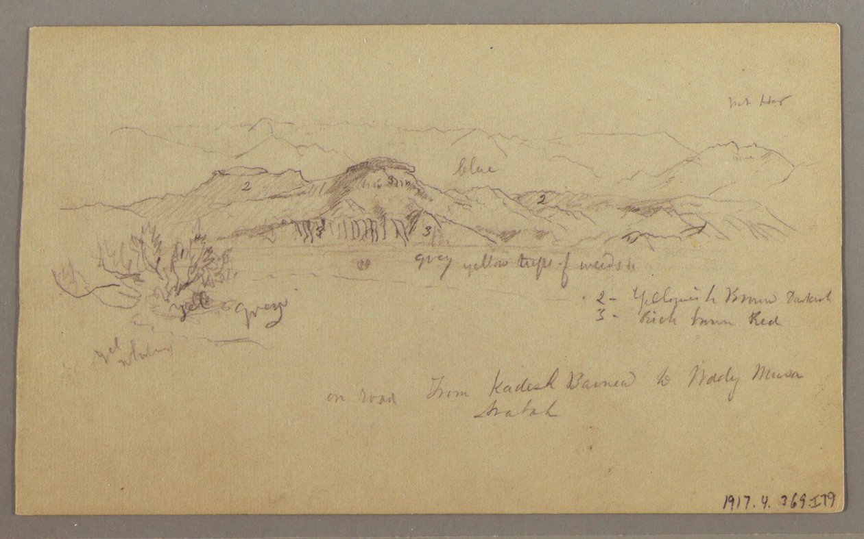 Tegning, Mountain Peaks, 22. februar 1868 af Frederic Edwin Church