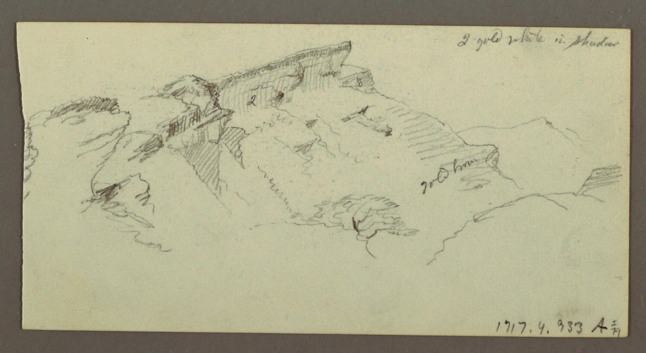 Tegning, Bjergtoppe, muligvis 1868 af Frederic Edwin Church
